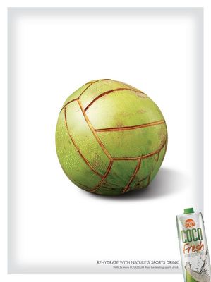 菲律賓Coco Fresh創(chuàng)意廣告 自然的運(yùn)動(dòng)飲料，賦予活力新定義